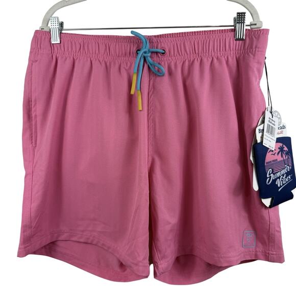 Broken Threads New Pink Swim Trunks Shorts XL with Can Cooler Beach Summer Pool - Picture 1 of 11